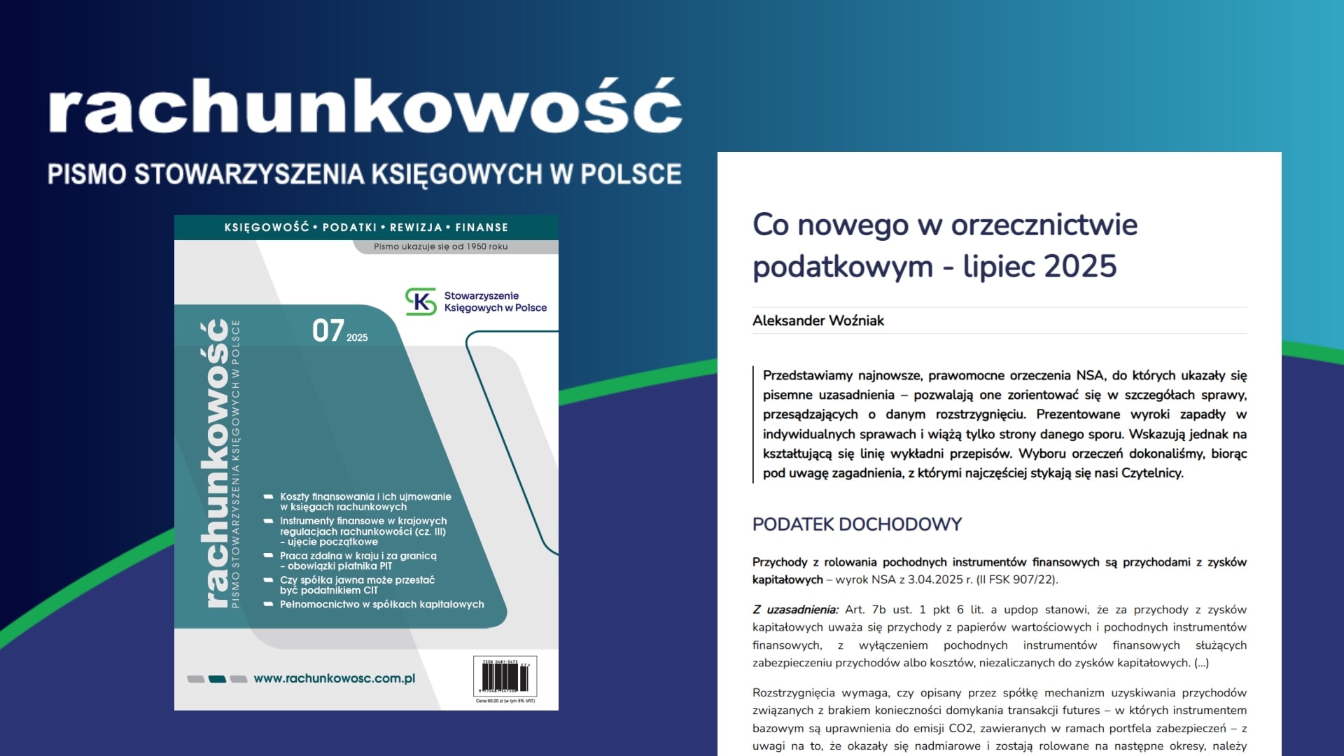 Co nowego w orzecznictwie podatkowym - lipiec 2025