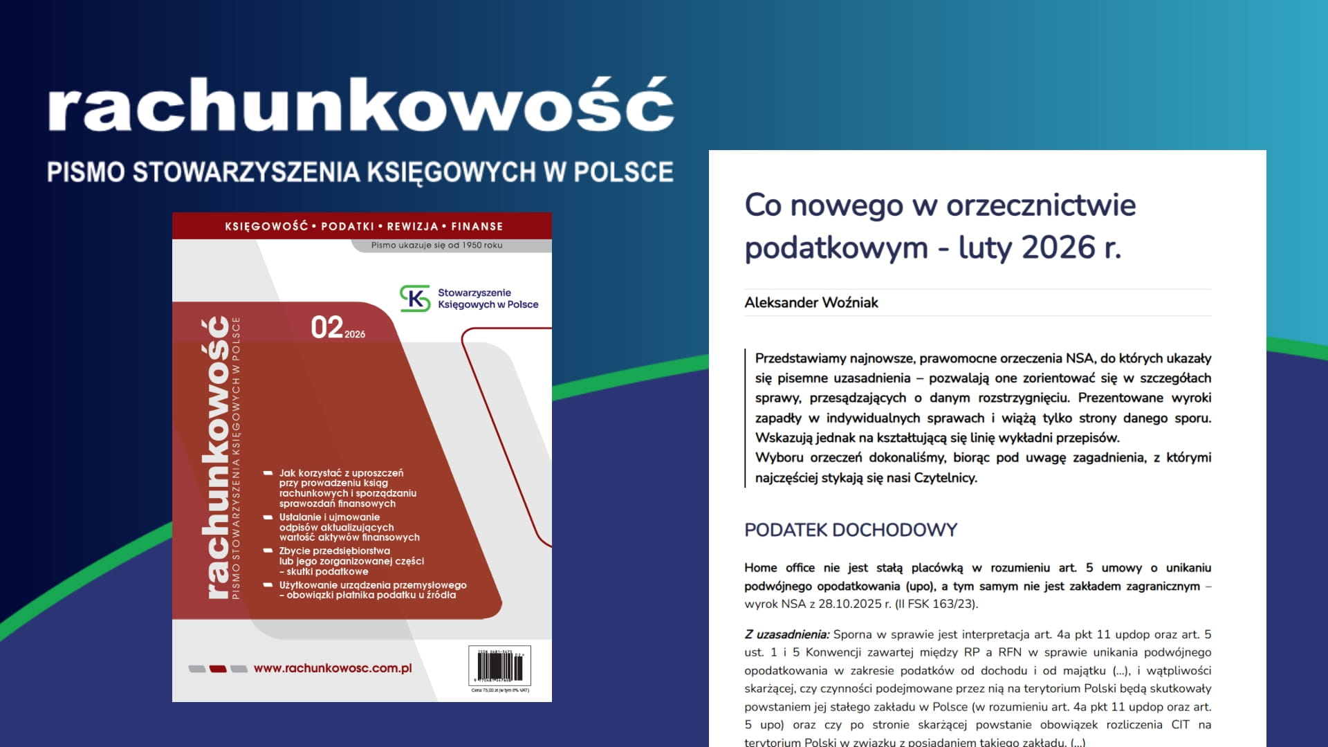 Co nowego w orzecznictwie podatkowym - luty 2026 r.
