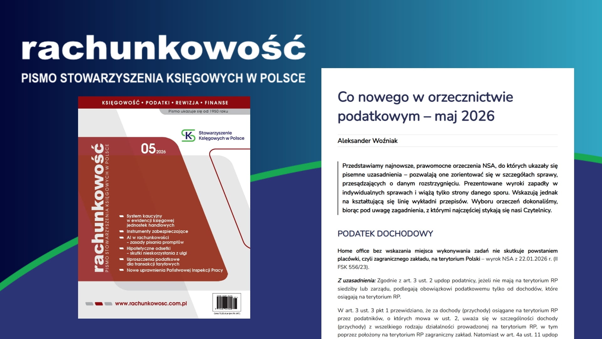 Co nowego w orzecznictwie podatkowym – maj 2026