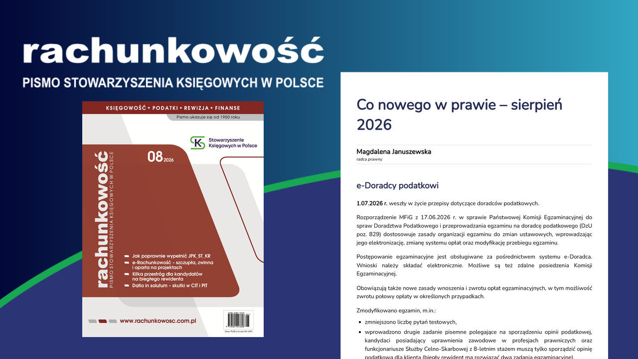 Co nowego w prawie – sierpień 2026