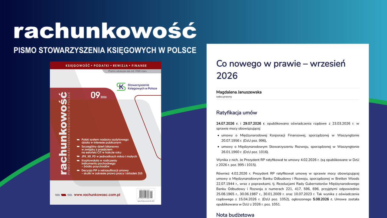 Co nowego w prawie – wrzesień 2026