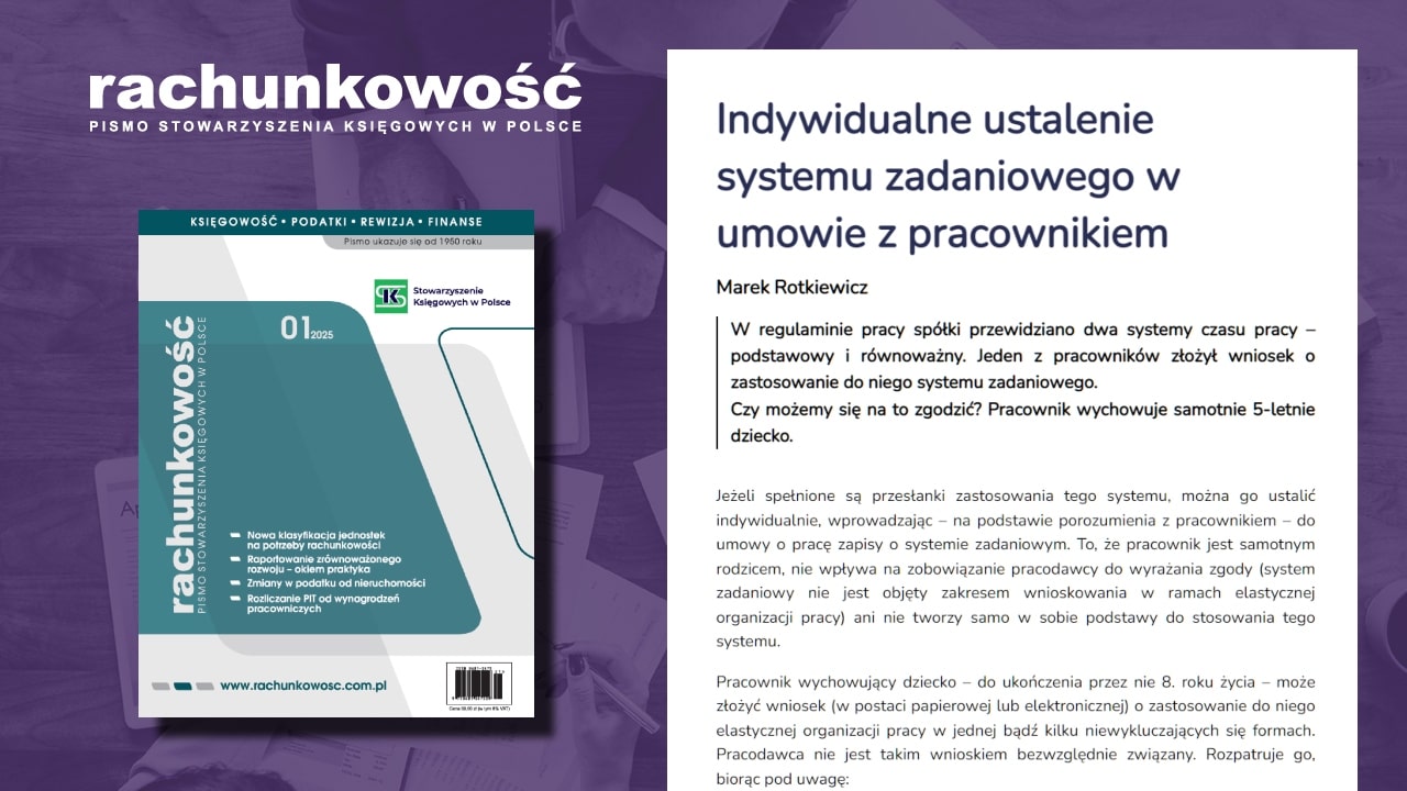Indywidualne ustalenie systemu zadaniowego w umowie z pracownikiem