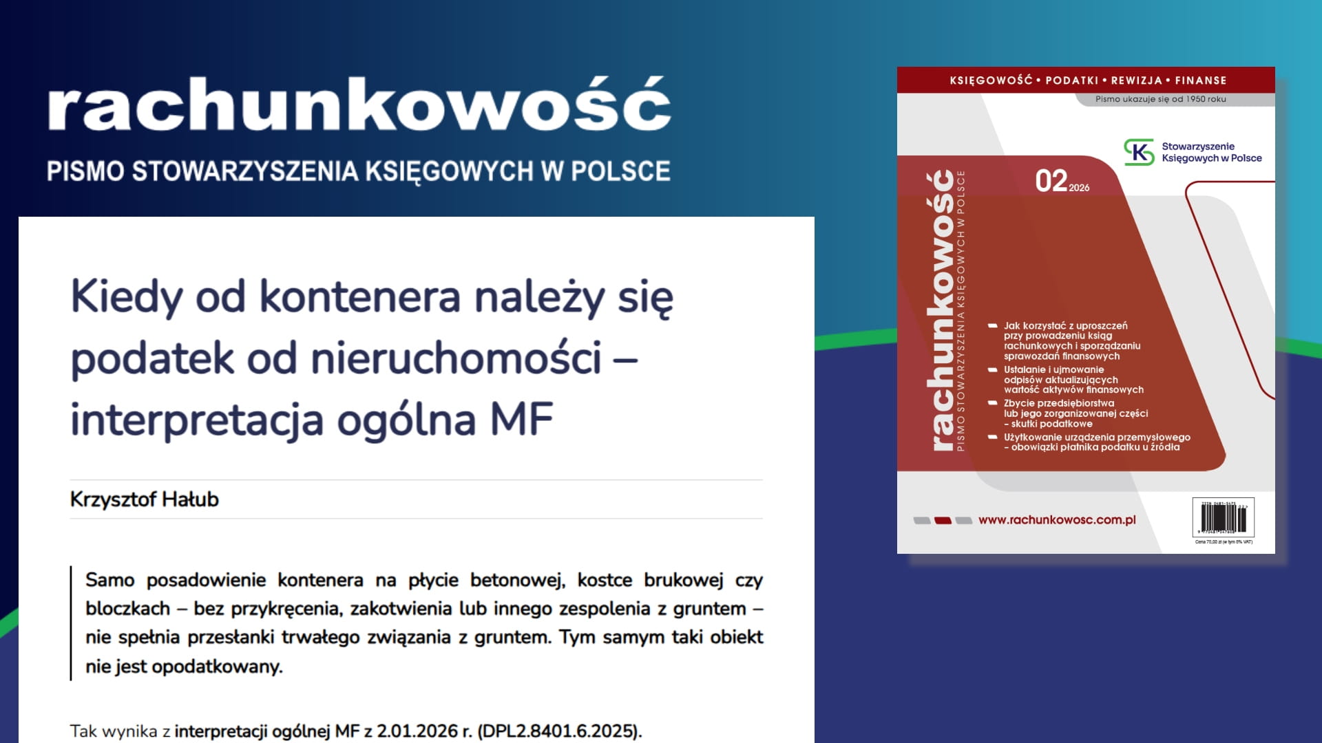 Kiedy od kontenera należy się podatek od nieruchomości – interpretacja ogólna MF