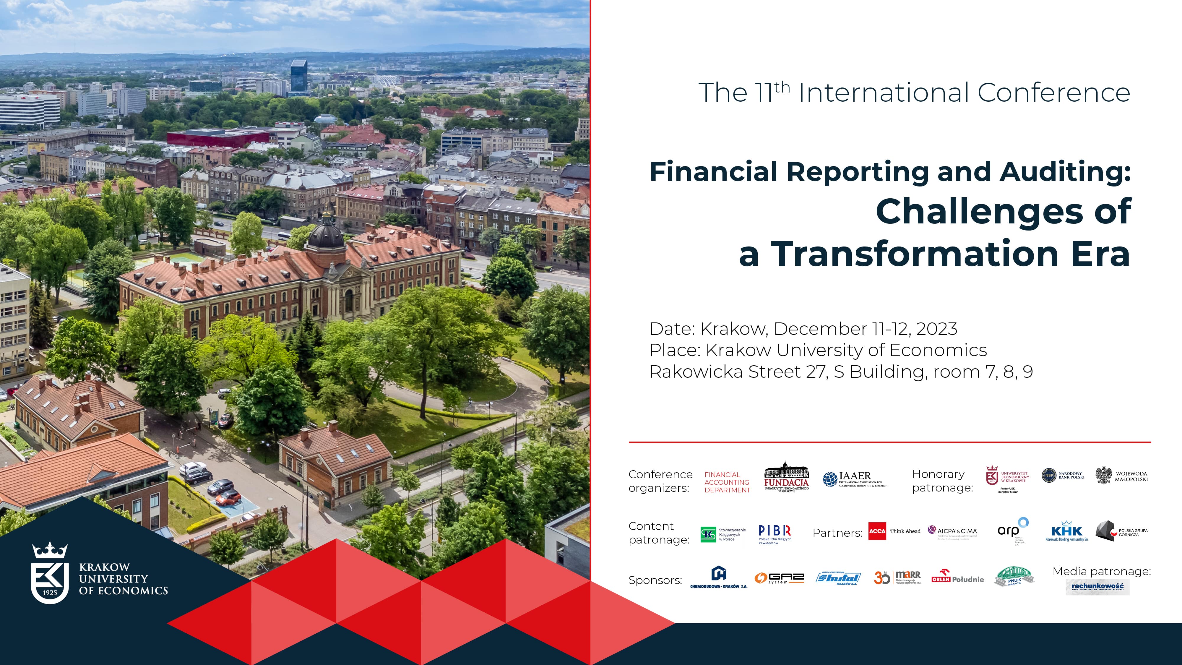Konferencja Uniwersytetu Ekonomiczengo w Krakowie „Sprawozdawczość i rewizja finansowa: wyzwania epoki transformacji”