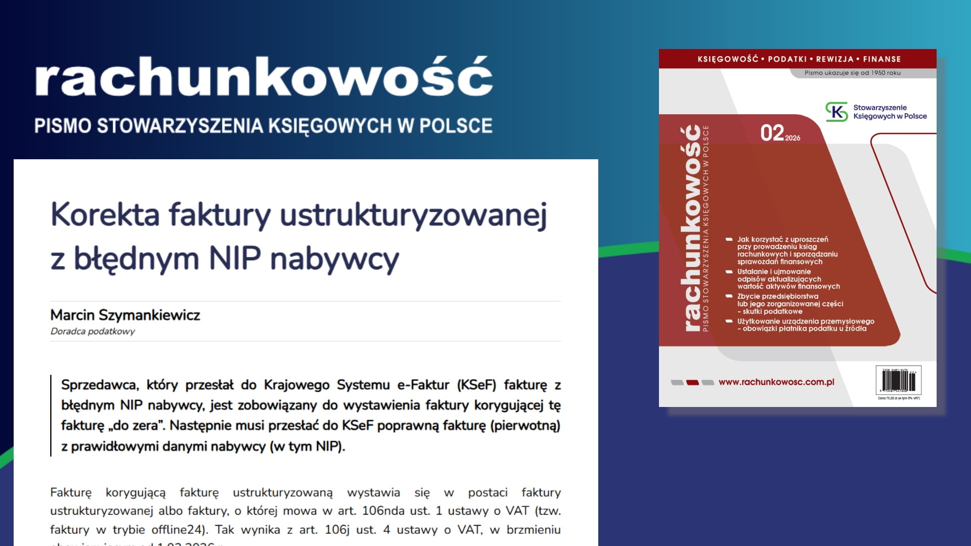 Korekta faktury ustrukturyzowanej z błędnym NIP nabywcy