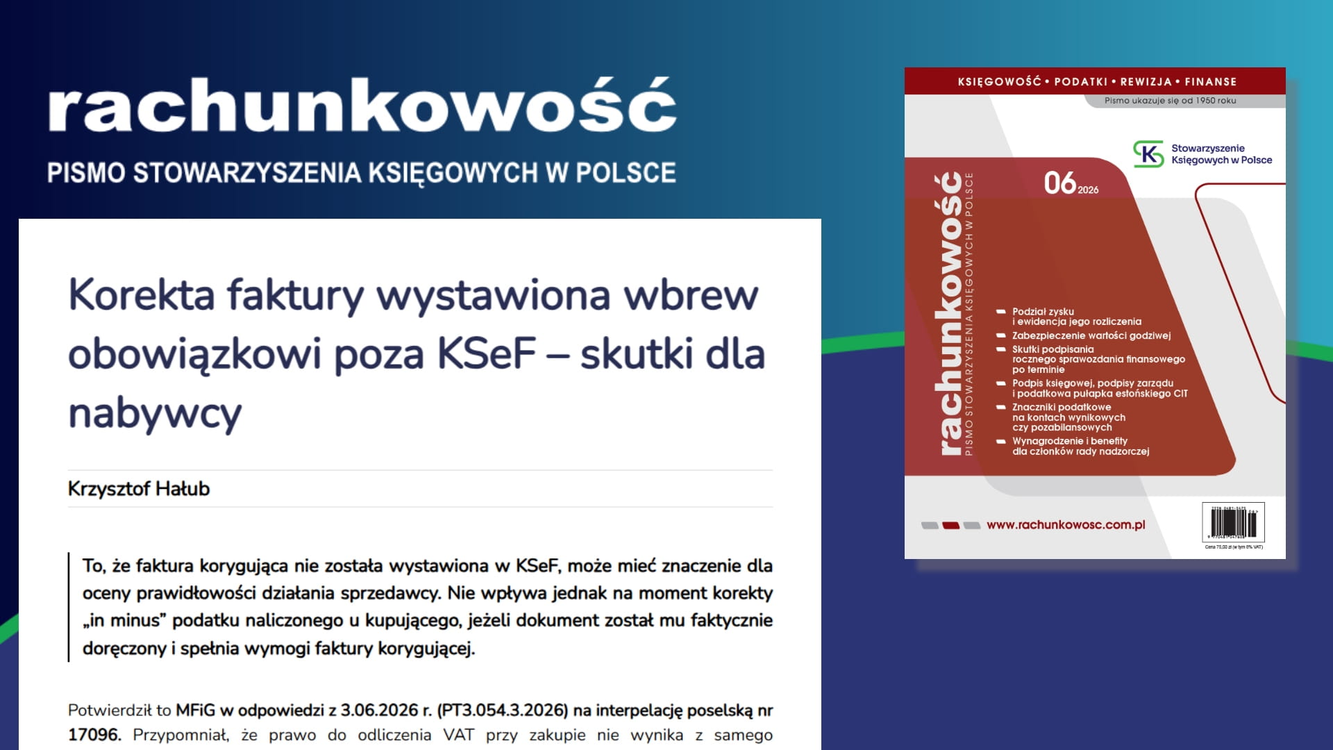 Korekta faktury wystawiona wbrew obowiązkowi poza KSeF – skutki dla nabywcy