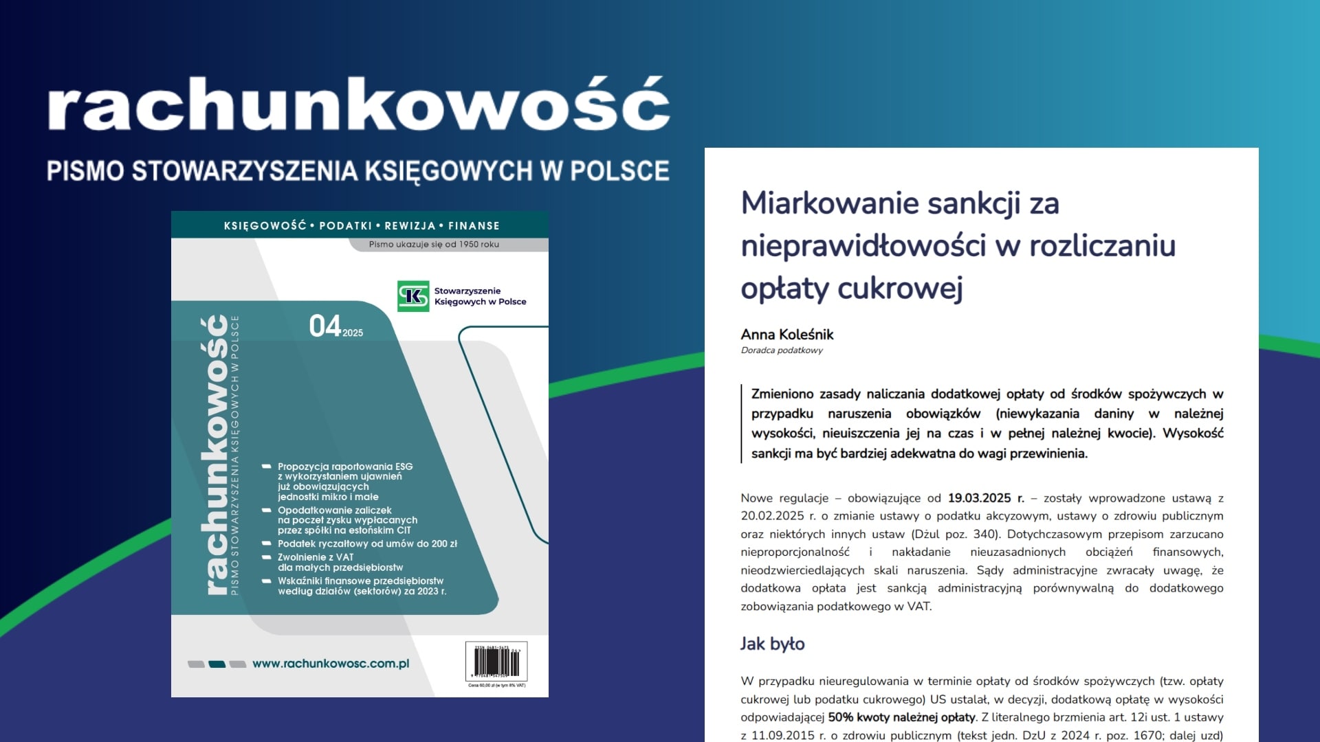 Miarkowanie sankcji za nieprawidłowości w rozliczaniu opłaty cukrowej