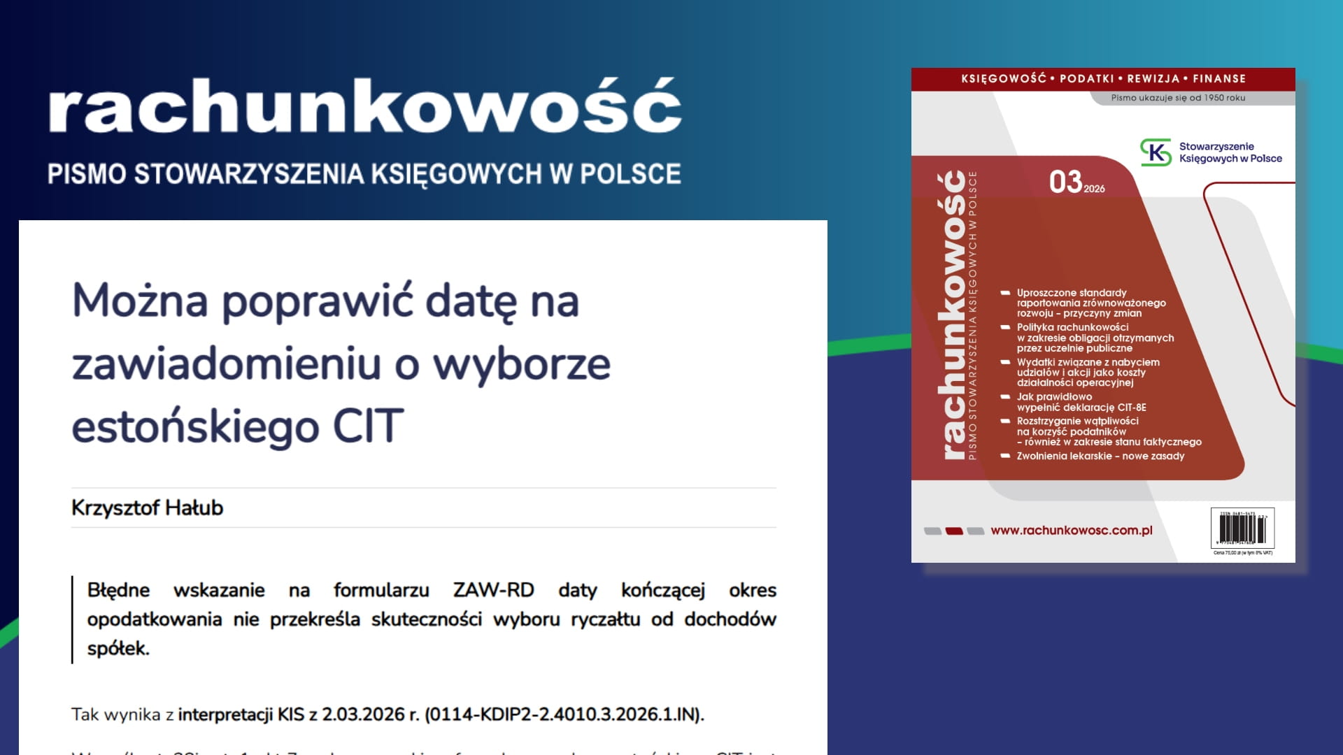 Można poprawić datę w zawiadomieniu o wyborze estońskiego CIT