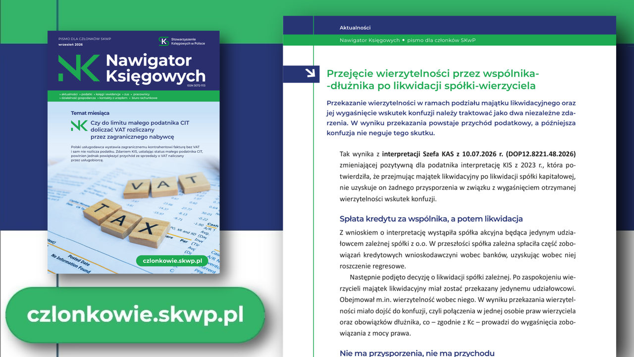 Przejęcie wierzytelności przez wspólnika-dłużnika po likwidacji spółki-wierzyciela