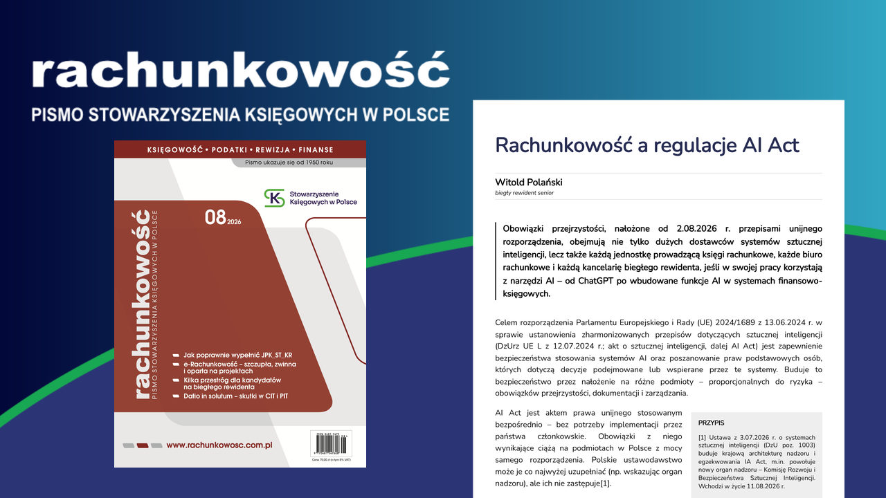 Rachunkowość a regulacje AI Act