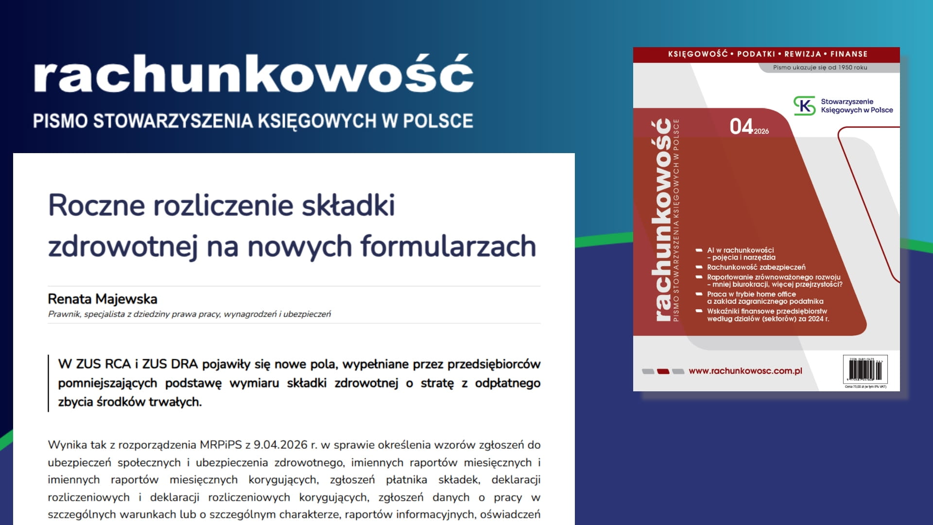 Roczne rozliczenie składki zdrowotnej na nowych formularzach