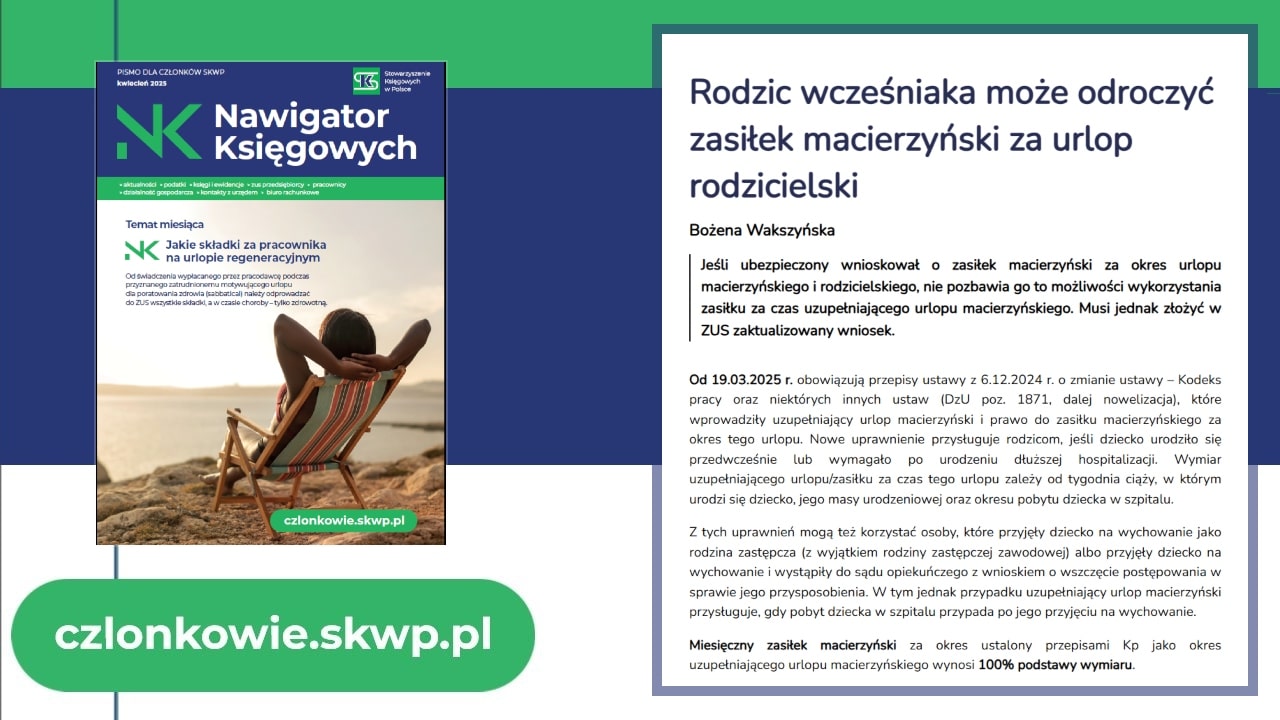 Rodzic wcześniaka może odroczyć   zasiłek macierzyński za urlop rodzicielski