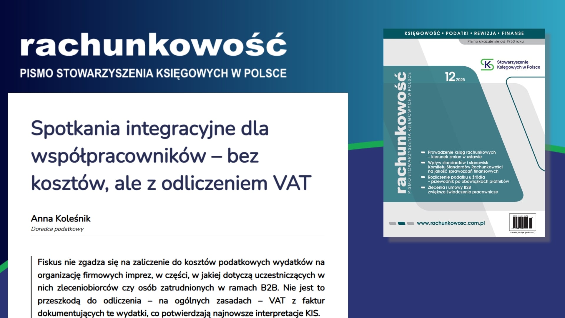 Spotkania integracyjne dla współpracowników – bez kosztów, ale z odliczeniem VAT